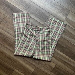 Vintage 90's insane green + brown plaid bootcut / flare trousers by Cement 🥥